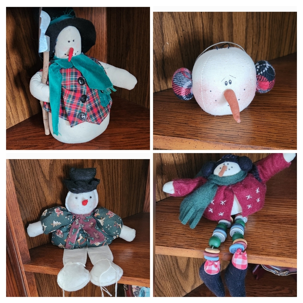 Festive Snowman Plush Decor Set